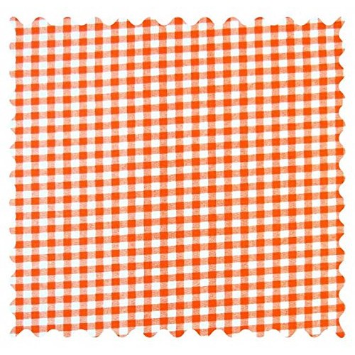 SheetWorld 100% Cotton Percale Fabric by The Yard, Orange Gingham ...