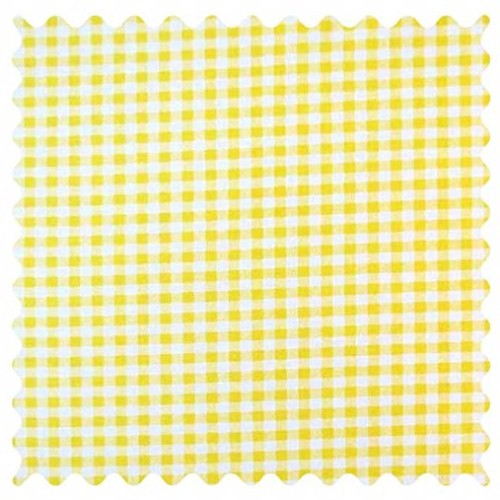 SheetWorld 100% Cotton Percale Fabric by The Yard, Yellow Gingham ...