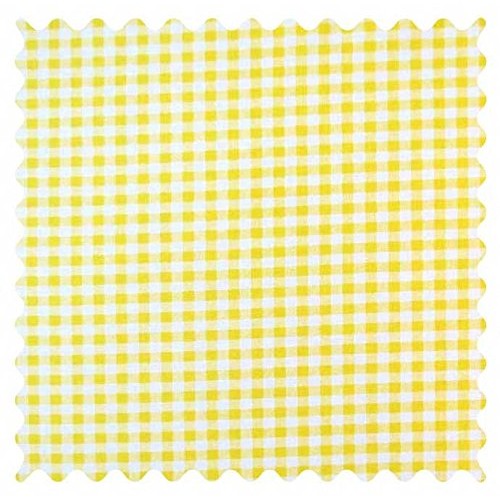 SheetWorld 100% Cotton Percale Fabric by The Yard, Yellow Gingham ...