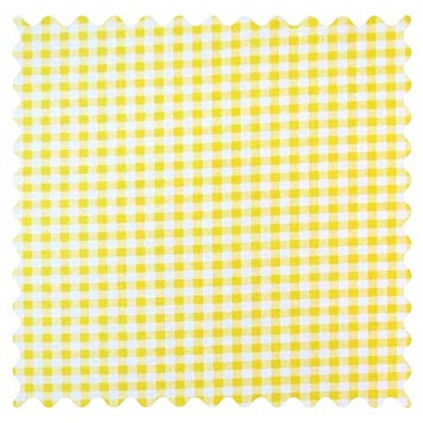 SheetWorld 100% Cotton Percale Fabric by The Yard, Yellow Gingham ...