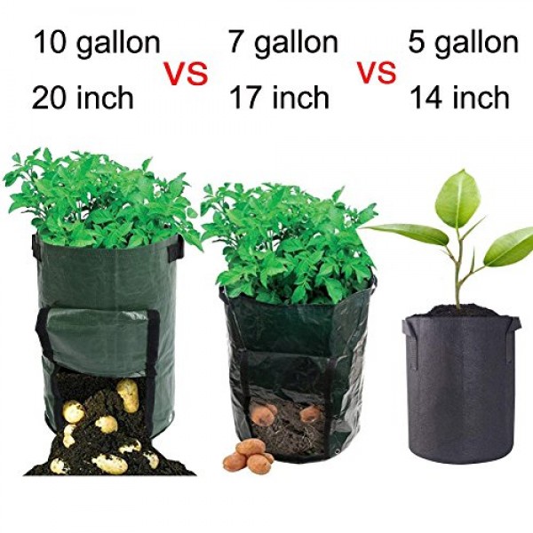 Shelling Home 19.7 Inch Garden Planter Bag,10 Gallon Vegetables Gr...
