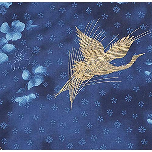 Asian Quilting, Sewing Fabric - Hoffman Zen Garden - Flying Cranes...
