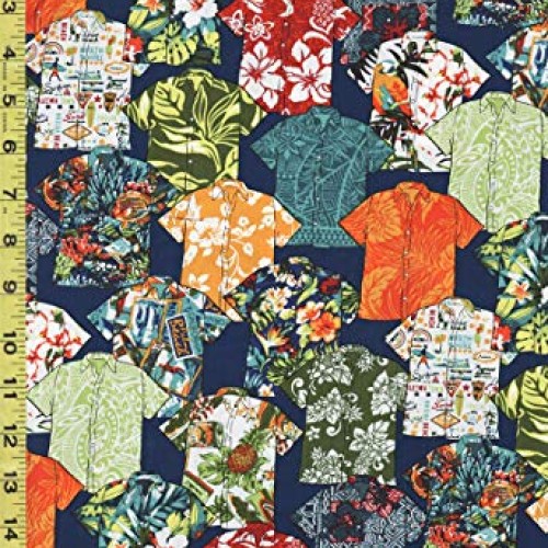 Asian Quilting Sewing Fabric - Novelty - Aloha Shirts - CM19-19 - ...