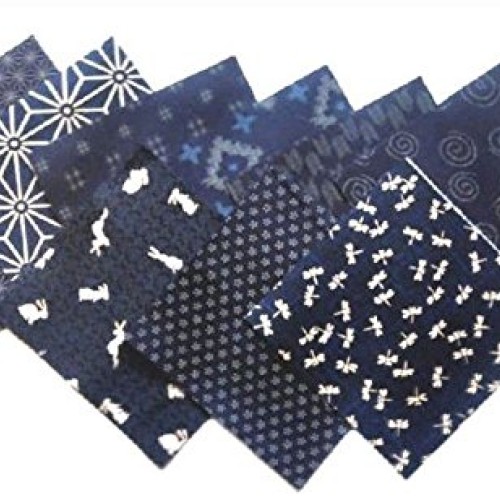Japanese Asian Fabric - Japanese Traditional Indigo - 5 Charm Pac...