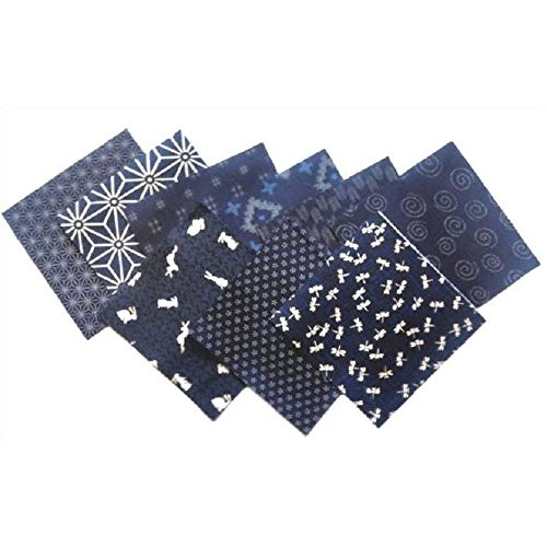 Japanese Asian Fabric - Japanese Traditional Indigo - 5 Charm Pac...