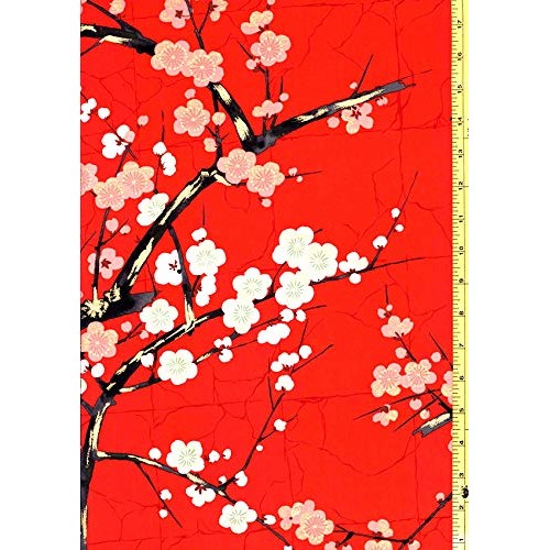 Japanese, Asian, Quilting, Sewing Fabric - Alexander Henry - Cherr...