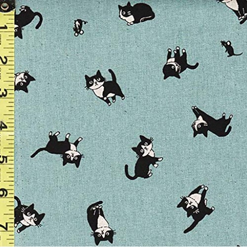 Japanese Novelty Quilting Sewing Fabric - Hishiei Tuxedo Cats - Co...