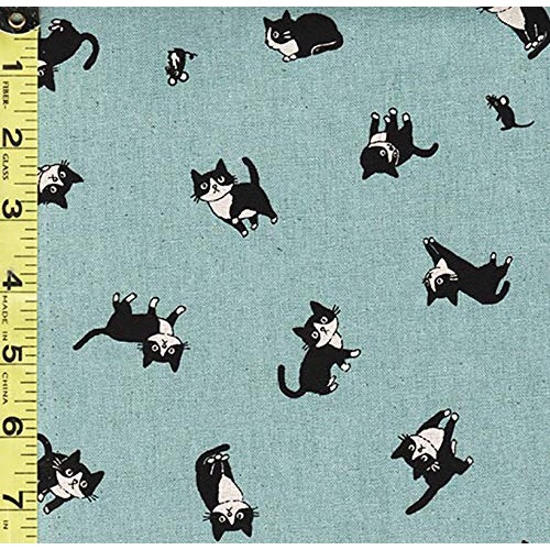 Japanese Novelty Quilting Sewing Fabric - Hishiei Tuxedo Cats - Co...