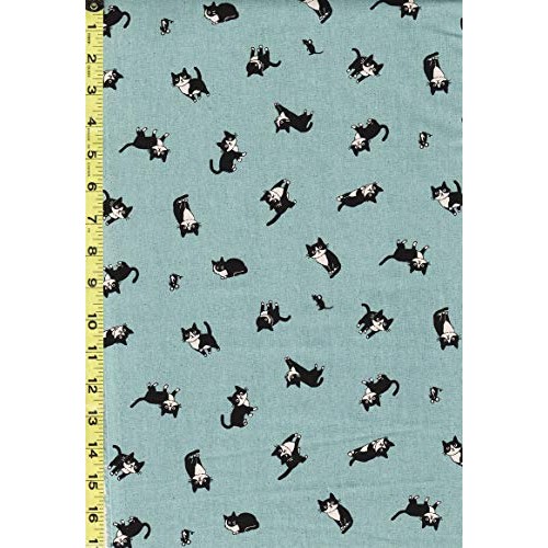 Japanese Novelty Quilting Sewing Fabric - Hishiei Tuxedo Cats - Co...