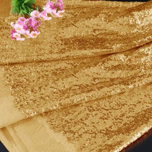 15 Feet Sequin Fabric by The 5 Yards Gold Sequin Fabric for Sewing...