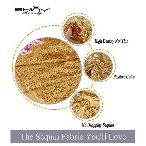 15 Feet Sequin Fabric by The 5 Yards Gold Sequin Fabric for Sewing...