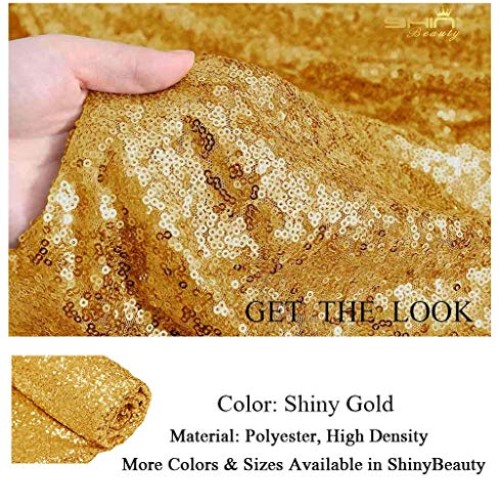 15 Feet Sequin Fabric by The 5 Yards Gold Sequin Fabric for Sewing...
