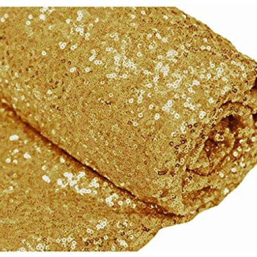 15 Feet Sequin Fabric by The 5 Yards Gold Sequin Fabric for Sewing...