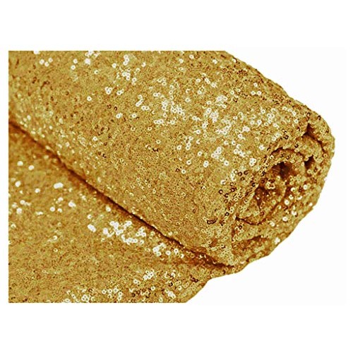 15 Feet Sequin Fabric by The 5 Yards Gold Sequin Fabric for Sewing...