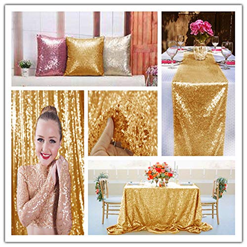 3 Feet 1 Yards Gold Sequin Fabric, by The Yard, Sequin Fabric, Tab...