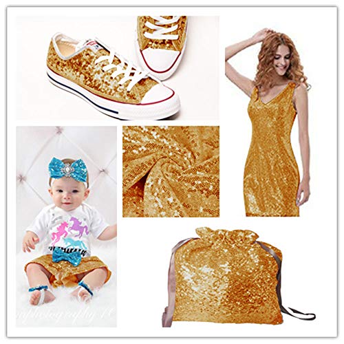 3 Feet 1 Yards Gold Sequin Fabric, by The Yard, Sequin Fabric, Tab...