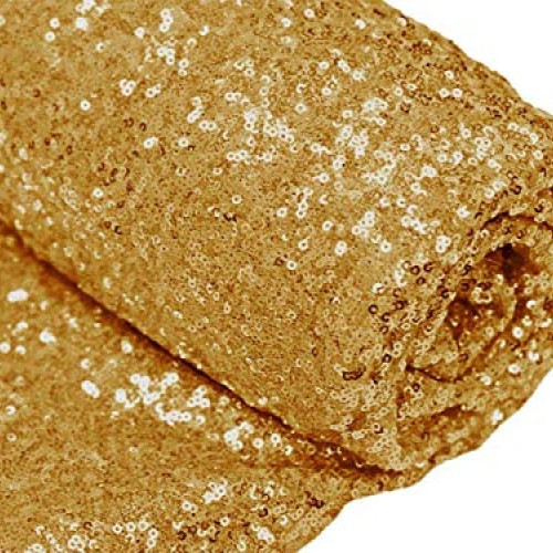 3 Feet 1 Yards Gold Sequin Fabric, by The Yard, Sequin Fabric, Tab...
