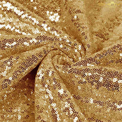 Gold Sequin Fabric 6 Feet Sparkly Fabric by The 2 Yards-Shiny Gold...