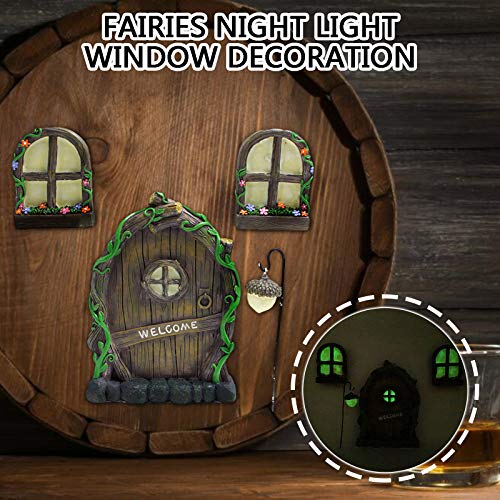 Fairy Door and Windows for Trees Glow in The Dark Ornaments Kits -...