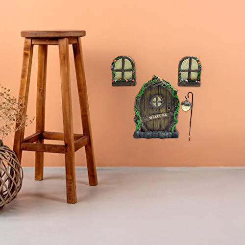 Fairy Door and Windows for Trees Glow in The Dark Ornaments Kits -...