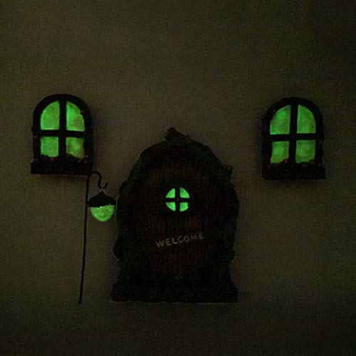Fairy Door and Windows for Trees Glow in The Dark Ornaments Kits -...