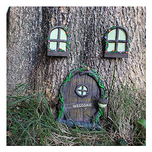 Fairy Door and Windows for Trees Glow in The Dark Ornaments Kits -...