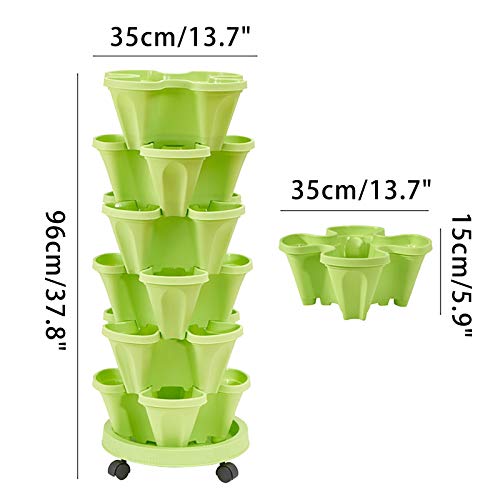 Stackable Garden Planter, Indoor Outdoor Vertical Planter Set - Se...