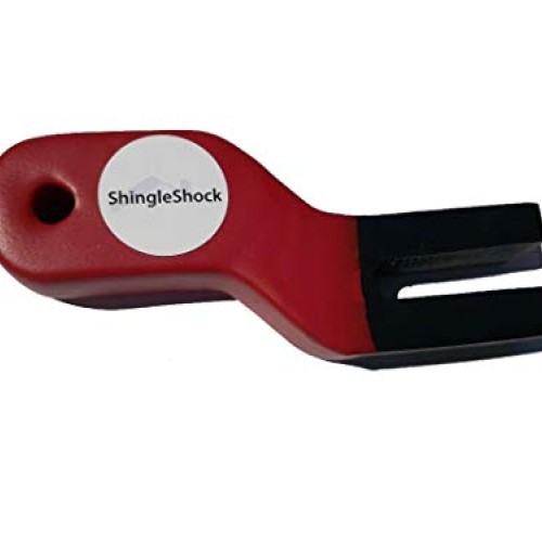 ShingleShock Roof Shingle Installer Roofing Tool, Steel Black, Rub...