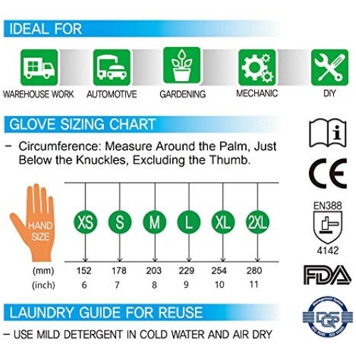GYC Gloves, Sanitized, DIY Gardening, Food Contact ECO Micro Finis...