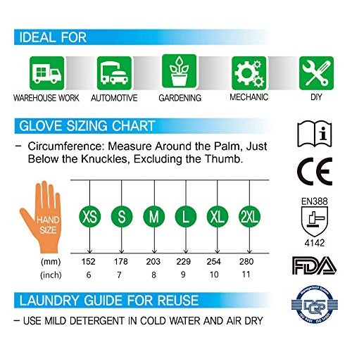 GYC Gloves, Sanitized, DIY Gardening, Food Contact ECO Micro Finis...