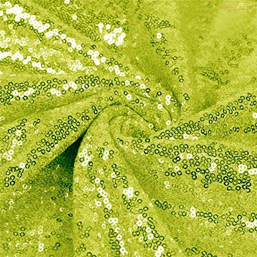 3 Feet 1 Yards-Lime Green-Sequin Fabric-by The Yard, Sequin Fabric...
