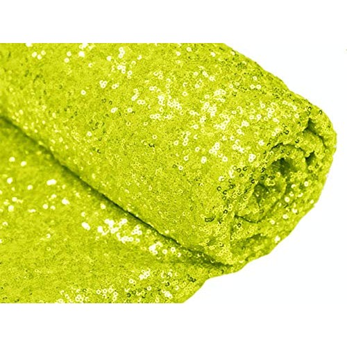 3 Feet 1 Yards-Lime Green-Sequin Fabric-by The Yard, Sequin Fabric...