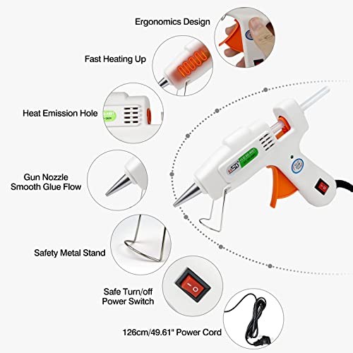 SHJADE Hot Glue Gun with 30 Glue Sticks, Fast Preheating Hot Melt ...