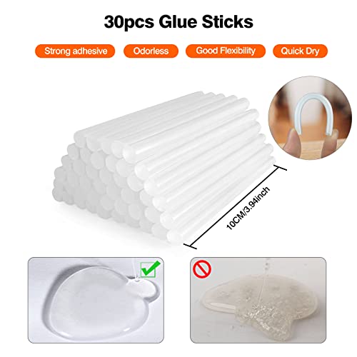 SHJADE Hot Glue Gun with 30 Glue Sticks, Fast Preheating Hot Melt ...