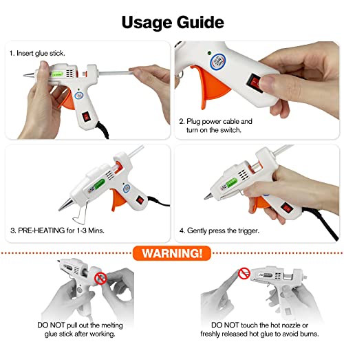 SHJADE Hot Glue Gun with 30 Glue Sticks, Fast Preheating Hot Melt ...