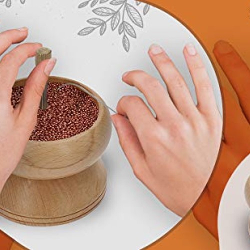 DIY Jewelry Making Tools Loader Wooden Bead Spinner Holder Seed To...