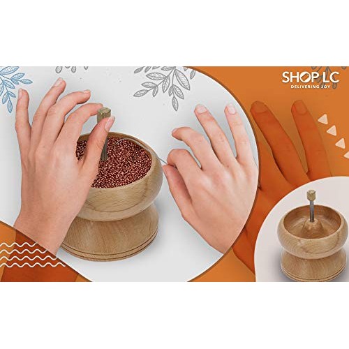 DIY Jewelry Making Tools Loader Wooden Bead Spinner Holder Seed To...