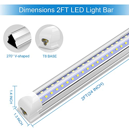 SHOPLED LED Shop Light 2FT, 18W 2340LM 5000K Daylight White, V Sha...