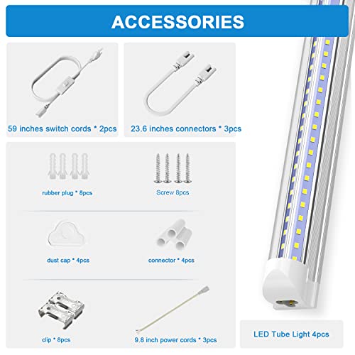 SHOPLED LED Shop Light 2FT, 18W 2340LM 5000K Daylight White, V Sha...