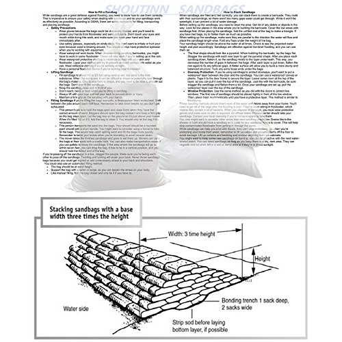 SHOUTINN Empty Sand Bags - with Solid Ties, UV Protection Sandbags...