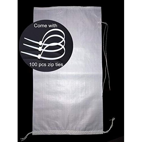 SHOUTINN Empty Sand Bags - with Solid Ties, UV Protection Sandbags...