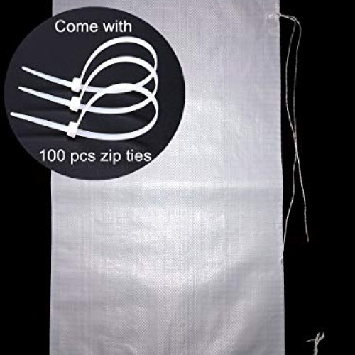 SHOUTINN Empty Sand Bags - with Solid Ties, UV Protection Sandbags...