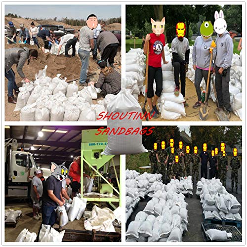 SHOUTINN Empty Sand Bags - with Solid Ties, UV Protection Sandbags...