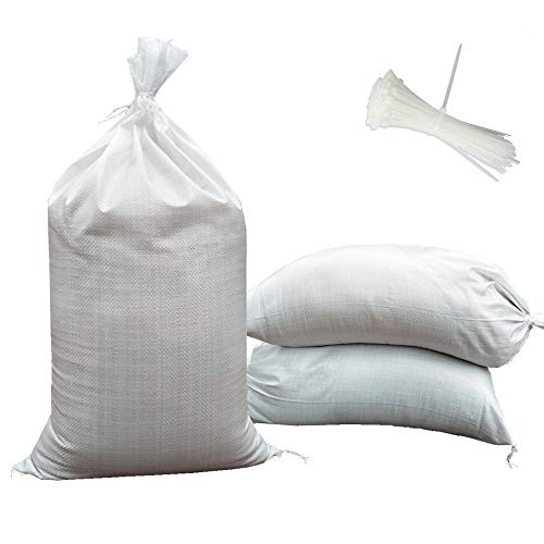 SHOUTINN Empty Sand Bags - with Solid Ties, UV Protection Sandbags...