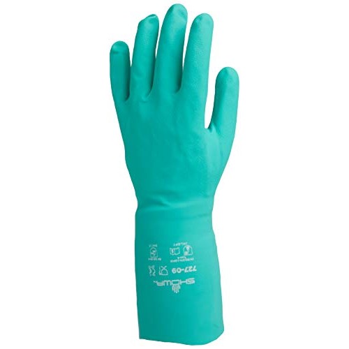 SHOWA 727-09 Nitrile Unlined Chemical Resistant Glove, Large Pack...