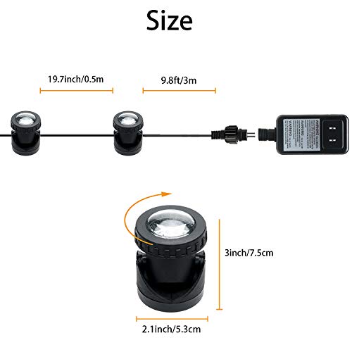 SHOYO Pond Light Underwater IP68 Waterproof Colored LED Fountain L...