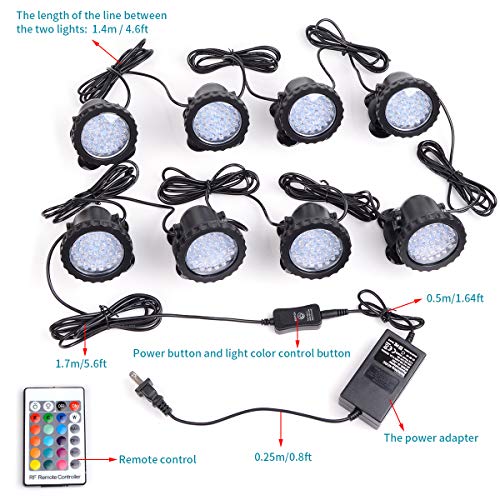 SHOYO Pond Lights IP68 Waterproof Underwater Landscape Light 36 LE...