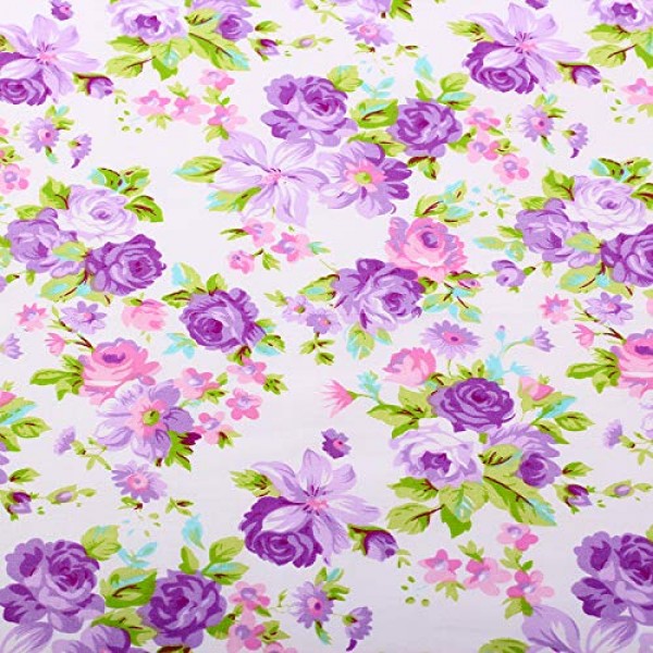ShuanShuo New Purple Flower Series Cotton Fabric Quilting Patchwor...
