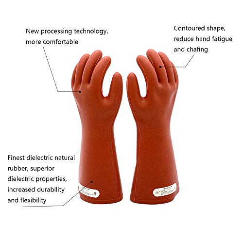 Electrical Insulated Rubber Gloves Electrician 12KV High Voltage S...