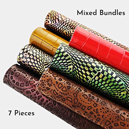 SHUANGART Embossed Faux Leather Sheets for Earrings Purses Making,...